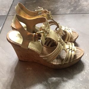 Gold Wedge Sandals